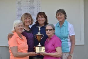 Former Founder's Cup Champions (from L to R):  Marie Appleby, Jean Kieser, Jen Ayre, Jean Gowdey, and Rosie Klaes