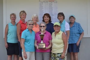 Founder's Cup field (from L to R): Claire Christopherson, Susan Plante, Anne Gowdey, Marie Appleby, Jean Gowdey, Jen Ayre, Michelle Morgan, Rosie Klaes, and Ellen Hayes